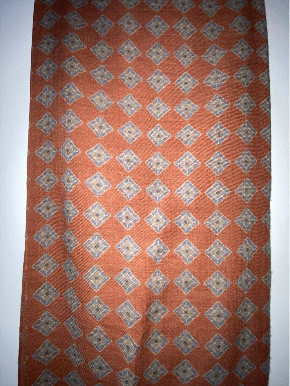 100% Wool Geoff Nicholson Men’s Scarf Made In Italy Made In Italy 75x26”